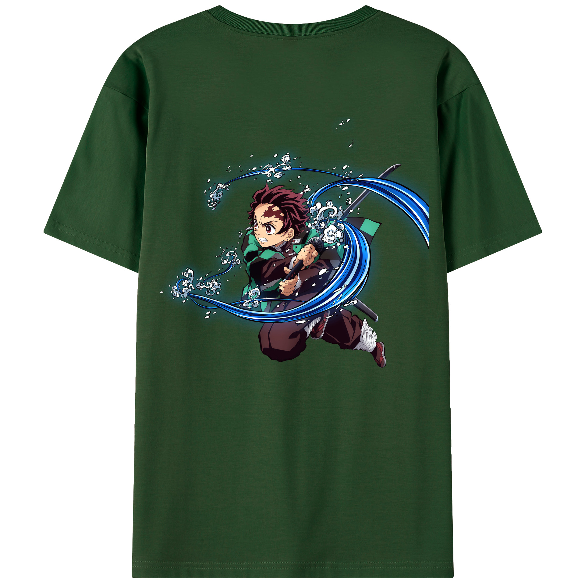 （画像用） 鬼滅の刃 竈門 炭治郎／かまど たんじろう Kamado Tanjirou 綿100％半袖Tシャツ（背面プリント）